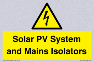 Solar PV System and Mains Isolators